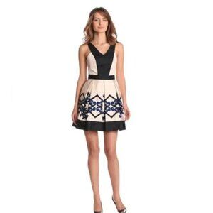 Robert Rodriguez Fit & Flare Dress Blue Wave Trim Cutout Racerback – Size 0